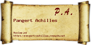 Pangert Achilles névjegykártya